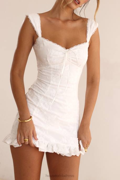 House of CB Odessa White Embroidered Mini Dress Clothing 4H6N226