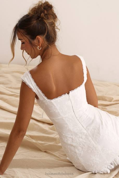 House of CB Odessa White Embroidered Mini Dress Clothing 4H6N226