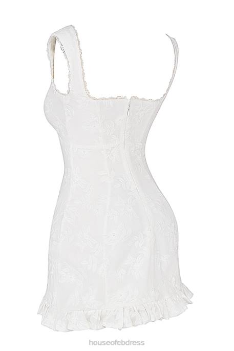 House of CB Odessa White Embroidered Mini Dress Clothing 4H6N226