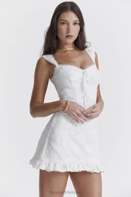 House of CB Odessa White Embroidered Mini Dress Clothing 4H6N226