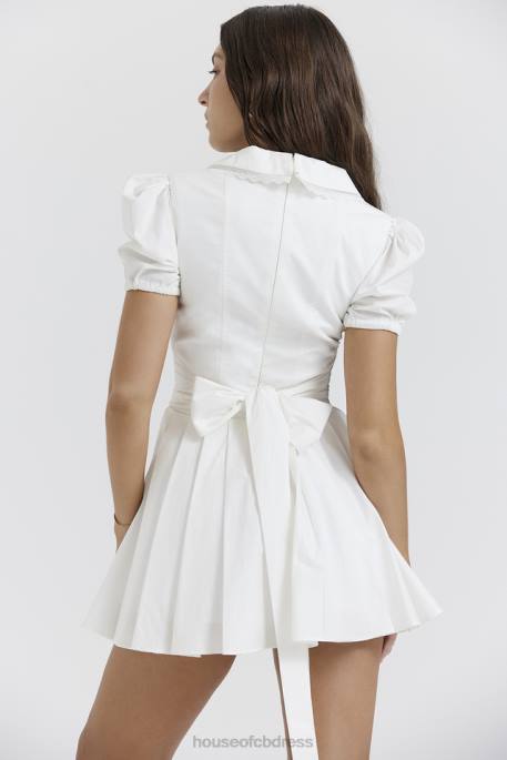 House of CB Piera White Pleated Mini Dress Clothing 4H6N218