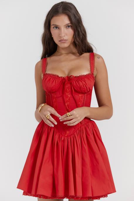 House of CB Pietra Cherry Corset Mini Dress Clothing 4H6N158