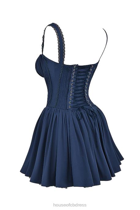 House of CB Pietra French Navy Corset Mini Dress Clothing 4H6N157