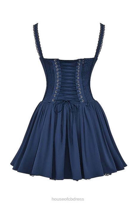 House of CB Pietra French Navy Corset Mini Dress Clothing 4H6N157