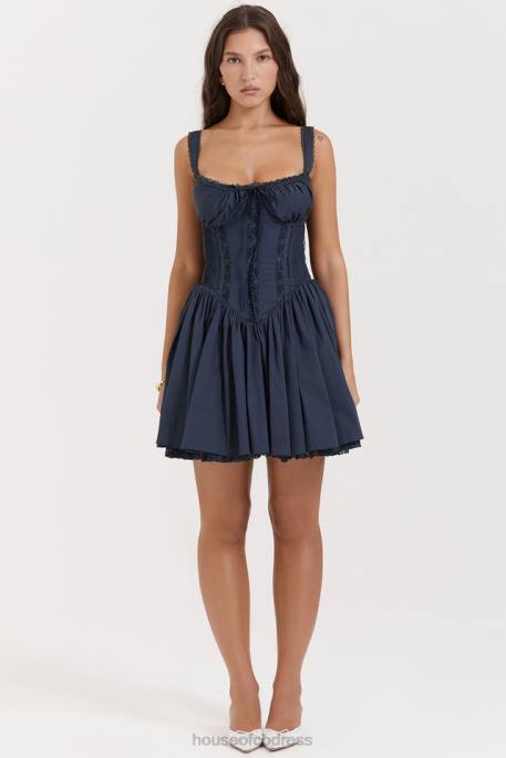 House of CB Pietra French Navy Corset Mini Dress Clothing 4H6N157
