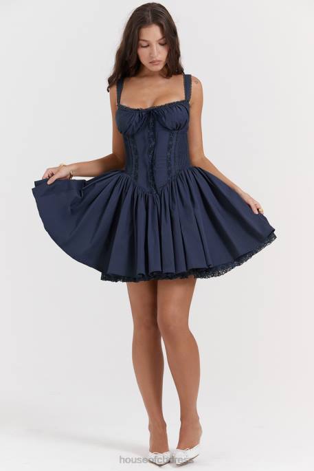 House of CB Pietra French Navy Corset Mini Dress Clothing 4H6N157