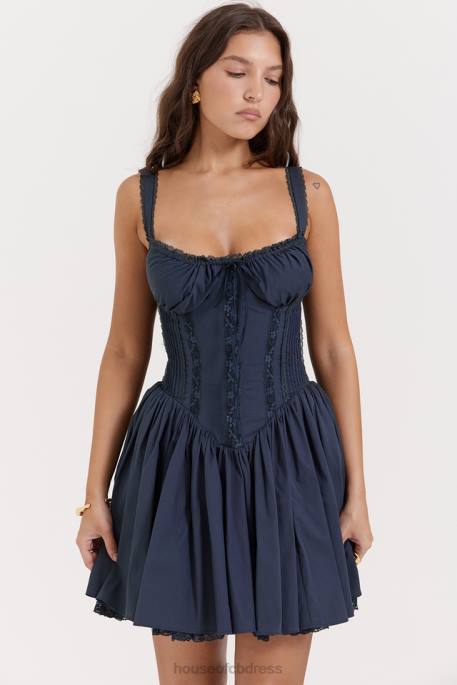 House of CB Pietra French Navy Corset Mini Dress Clothing 4H6N157