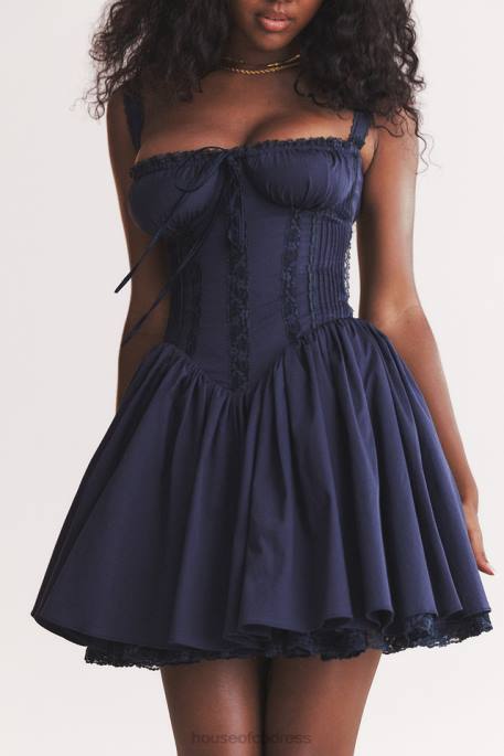 House of CB Pietra French Navy Corset Mini Dress Clothing 4H6N157