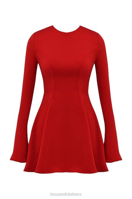 House of CB Sacha Red Satin Mini Dress Clothing 4H6N352