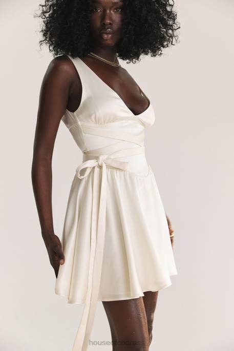 House of CB Shiema Ivory Floaty Mini Dress Clothing 4H6N193