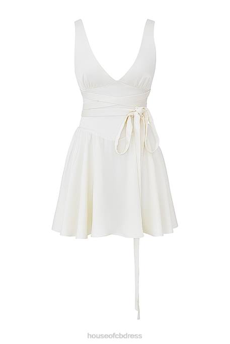 House of CB Shiema Ivory Floaty Mini Dress Clothing 4H6N193