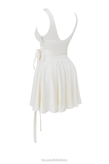 House of CB Shiema Ivory Floaty Mini Dress Clothing 4H6N193
