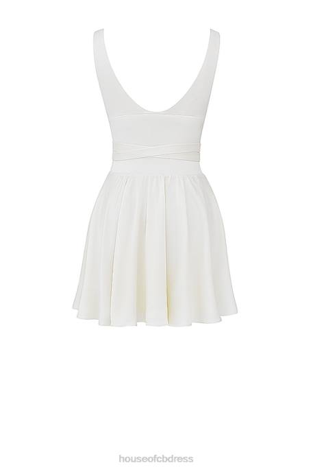 House of CB Shiema Ivory Floaty Mini Dress Clothing 4H6N193