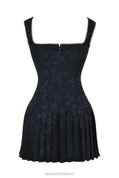 House of CB Talia Black Pleated Mini Dress Clothing 4H6N142