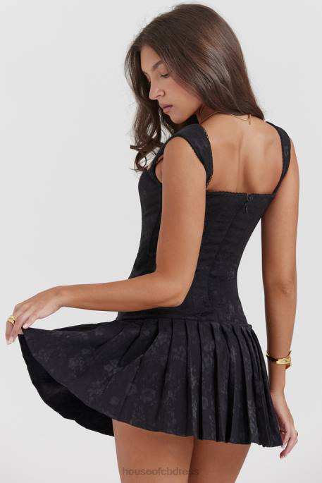 House of CB Talia Black Pleated Mini Dress Clothing 4H6N142