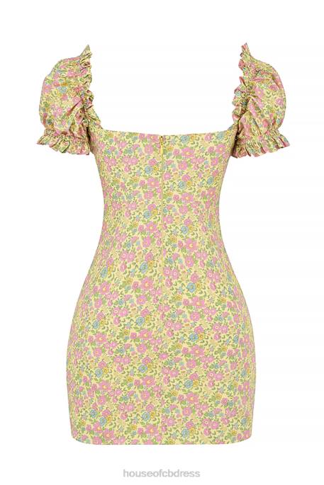 House of CB Tanaya Vintage Floral Puff Sleeve Mini Dress Clothing 4H6N538