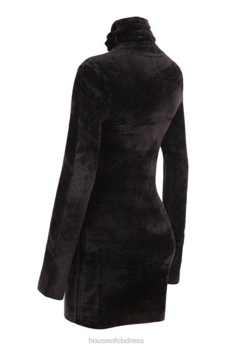 House of CB Taya Charcoal Chenille Mini Dress Clothing 4H6N314