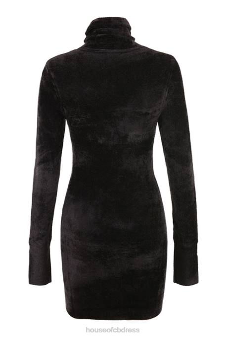 House of CB Taya Charcoal Chenille Mini Dress Clothing 4H6N314