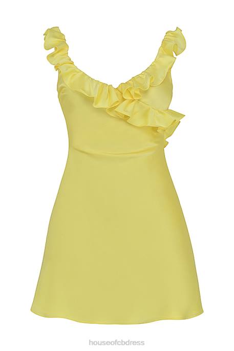 House of CB Tink Buttercup Satin Ruffle Mini Dress Clothing 4H6N443