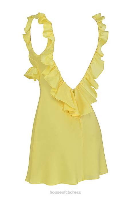 House of CB Tink Buttercup Satin Ruffle Mini Dress Clothing 4H6N443