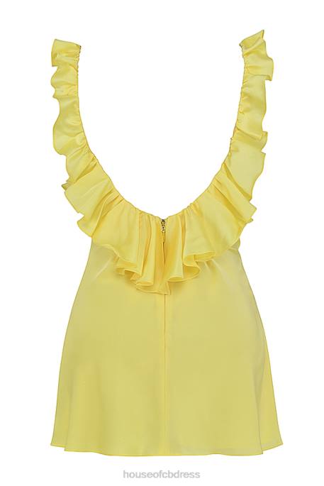 House of CB Tink Buttercup Satin Ruffle Mini Dress Clothing 4H6N443