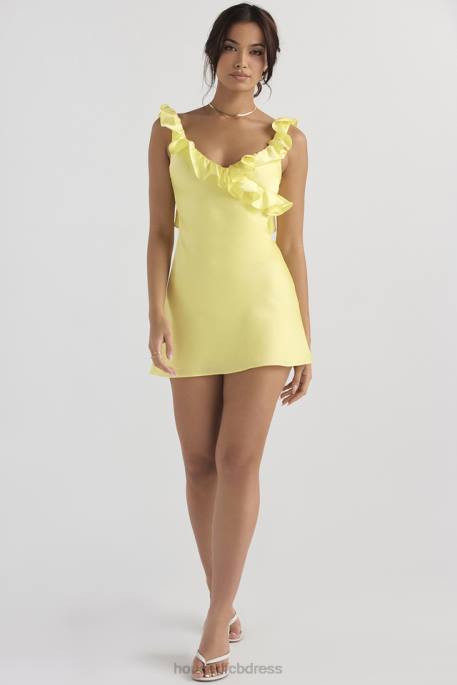 House of CB Tink Buttercup Satin Ruffle Mini Dress Clothing 4H6N443