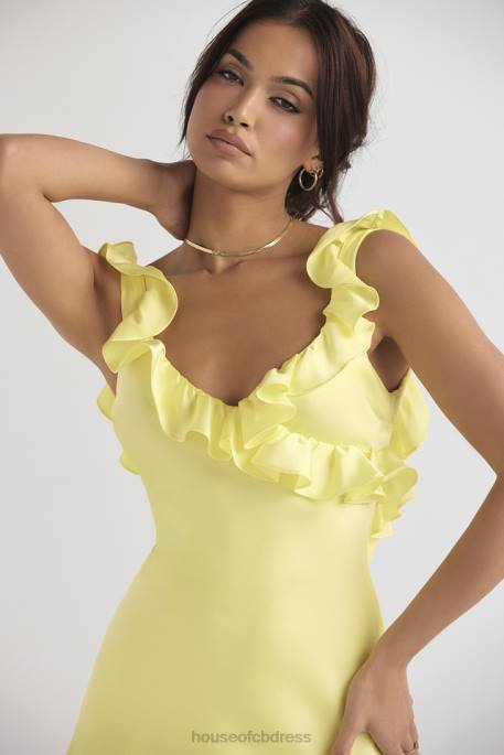 House of CB Tink Buttercup Satin Ruffle Mini Dress Clothing 4H6N443