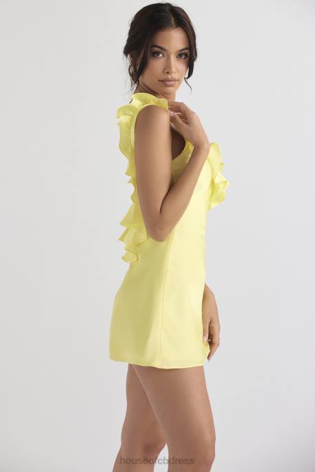 House of CB Tink Buttercup Satin Ruffle Mini Dress Clothing 4H6N443