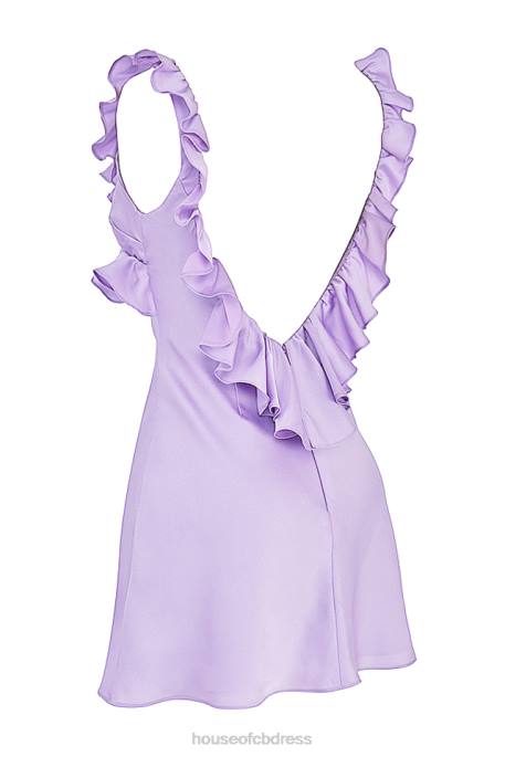 House of CB Tink Orchid Satin Ruffle Mini Dress Clothing 4H6N461