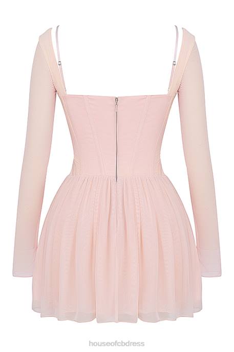 House of CB Vivi Soft Peach Corset Mini Dress Clothing 4H6N182