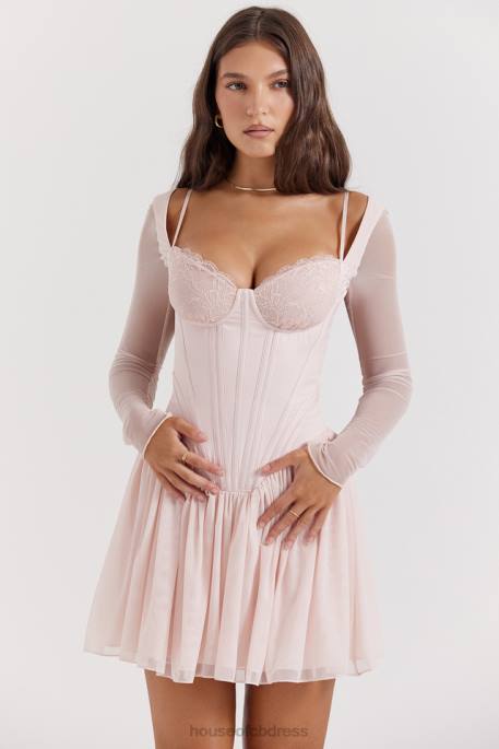 House of CB Vivi Soft Peach Corset Mini Dress Clothing 4H6N182
