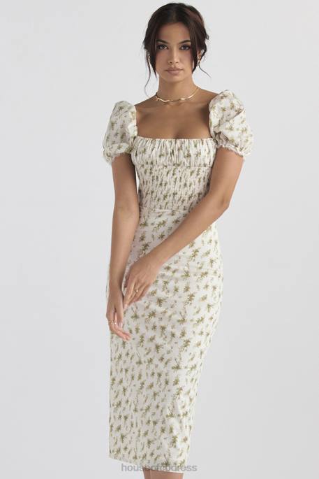 House of CB Bellucci Garden Print Shirred Sundress Clothing 4H6N425