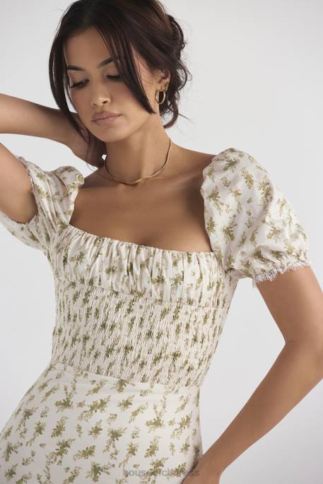 House of CB Bellucci Garden Print Shirred Sundress Clothing 4H6N425