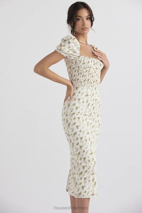 House of CB Bellucci Garden Print Shirred Sundress Clothing 4H6N425