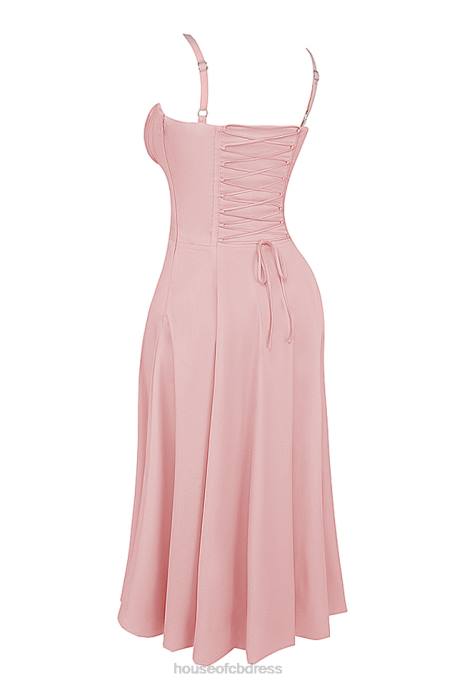 House of CB Carmen Baby Pink Bustier Sundress Clothing 4H6N196