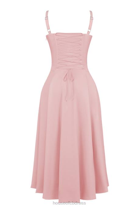 House of CB Carmen Baby Pink Bustier Sundress Clothing 4H6N196