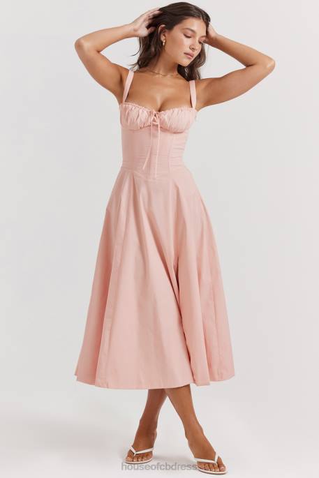 House of CB Carmen Baby Pink Bustier Sundress Clothing 4H6N196