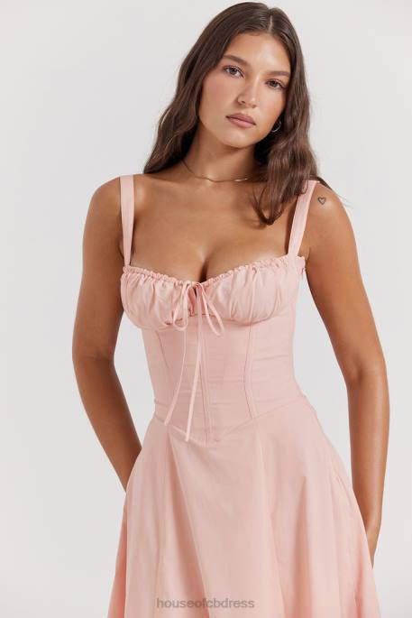 House of CB Carmen Baby Pink Bustier Sundress Clothing 4H6N196