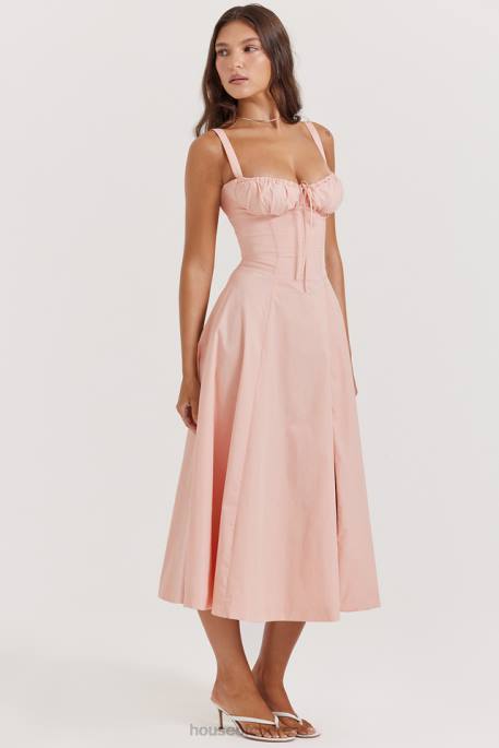 House of CB Carmen Baby Pink Bustier Sundress Clothing 4H6N196