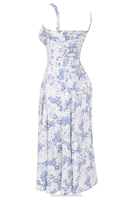 House of CB Carmen Blue Print Bustier Sundress Clothing 4H6N260