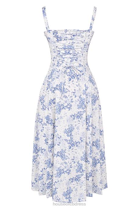 House of CB Carmen Blue Print Bustier Sundress Clothing 4H6N260