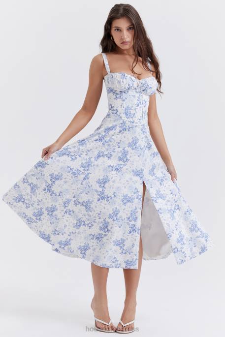 House of CB Carmen Blue Print Bustier Sundress Clothing 4H6N260