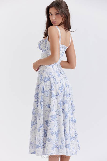 House of CB Carmen Blue Print Bustier Sundress Clothing 4H6N260