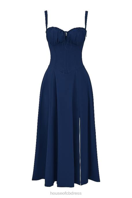 House of CB Carmen French Navy Bustier Sundress Clothing 4H6N286