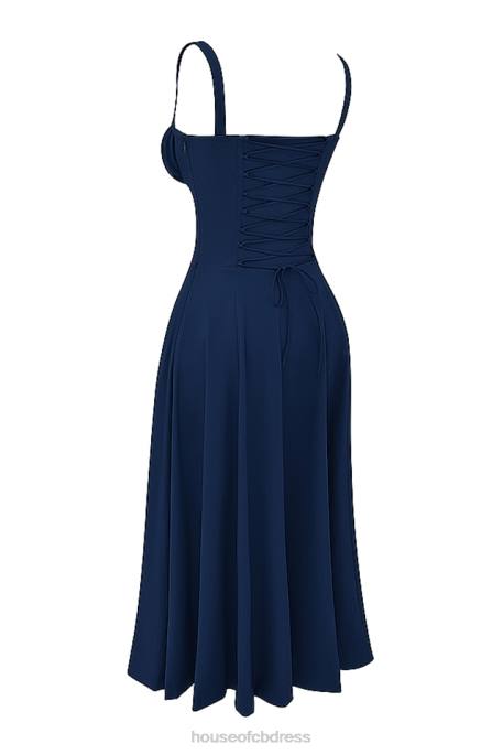 House of CB Carmen French Navy Bustier Sundress Clothing 4H6N286