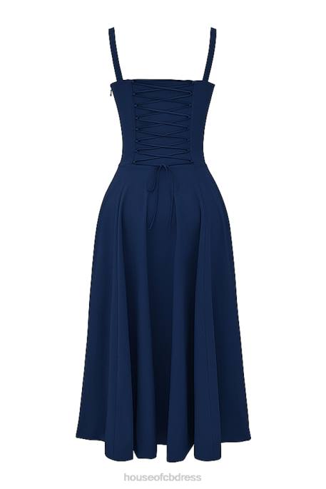 House of CB Carmen French Navy Bustier Sundress Clothing 4H6N286