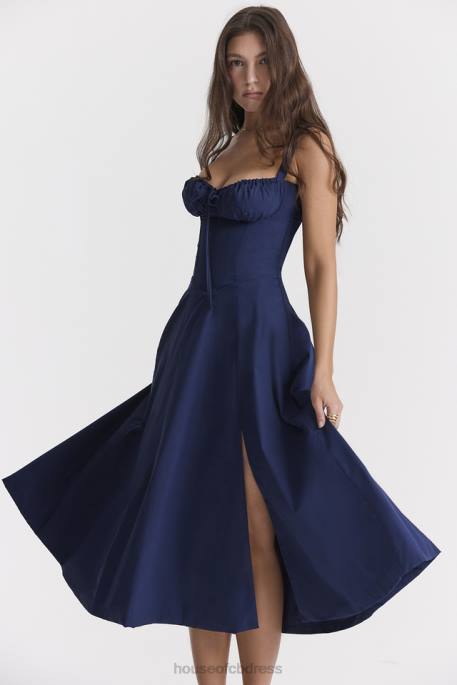 House of CB Carmen French Navy Bustier Sundress Clothing 4H6N286