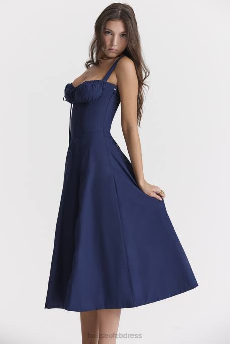 House of CB Carmen French Navy Bustier Sundress Clothing 4H6N286