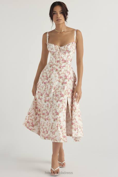 House of CB Carmen Rose Print Bustier Sundress Clothing 4H6N436