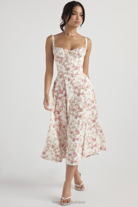 House of CB Carmen Rose Print Bustier Sundress Clothing 4H6N436